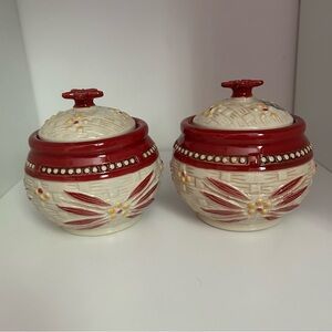 Temptations Old World Sugar Jars Set of 2 NEW